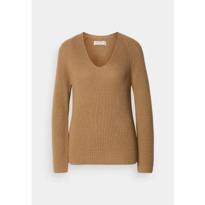 Abbildung von Marc O&#039;Polo Longsleeve V NECK Strickpullover, Damen, Größe: Medium, Pure sand