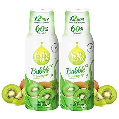 Abbildung von 3 x 500 ml FruttaMax Getränkesirup Frucht Sirup Konzentrat Kiwi Geschmack weniger Zucker mit 60% Fruchtanteil