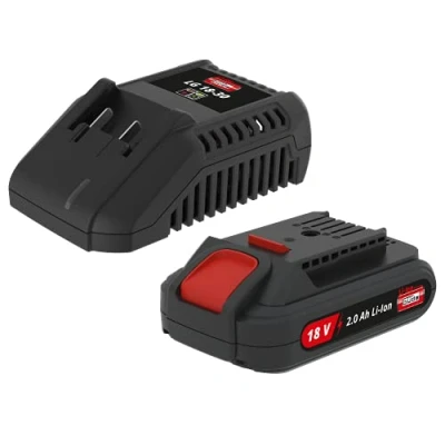 Abbildung von Güde 58540 LGAP 18 3020 Ladegarät &amp; Akkupack Starter Kit (18V, 2.0Ah Li Ionen Akku, 3.0Ah Schnelladegerät), Schwarz