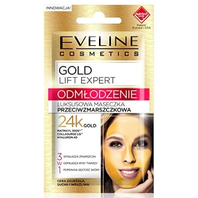 Abbildung von Eveline Cosmetics Gold Lift Expert Luxuriöse Anti Falten Maske, 7 ml