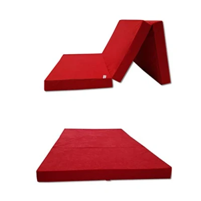 Abbildung von Odolplusz Klappmatratze Faltmatratze Klappbett Made IN EU als Matratze Gästebett Gästematratze einsetzbar (Rot, 80 x 200 cm)