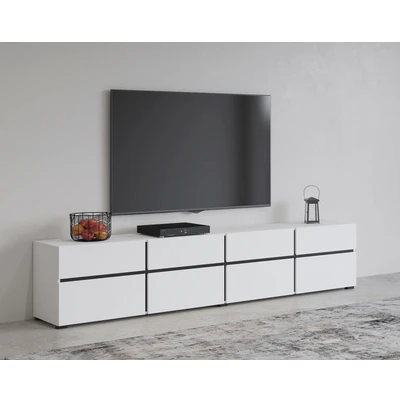 Abbildung von INOSIGN Lowboard &quot;Cross, moderne grifflose TV Kommode,4 Klappen/4 Schubkästen&quot;, Breite 225 cm, Schrank mit viel Stauraum, Board