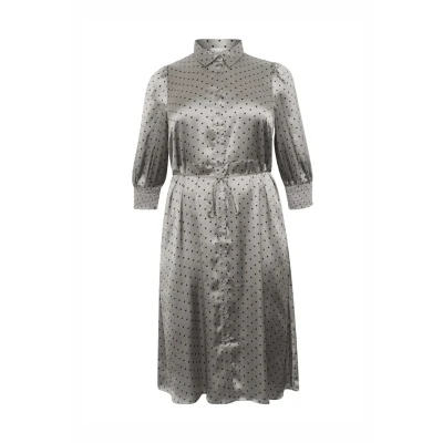 Abbildung von Kaffe Curve Emine Oline Blusenkleid, Damen, Größe: 46, Steeple gray black dot