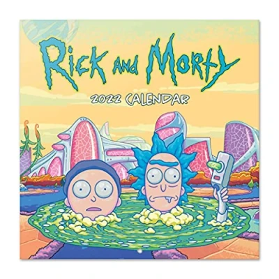 Abbildung von Grupo Erik Rick und Morty Kalender 2022 Wandkalender Groß für 12 Monate mit Geschenk Poster, CP22015, Gelb
