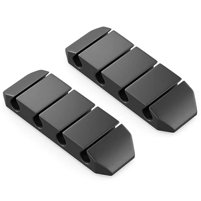 Abbildung von deleyCON 2x Kabelhalter selbstklebend Kabel Clips für 4 Büro Kabelzubehör