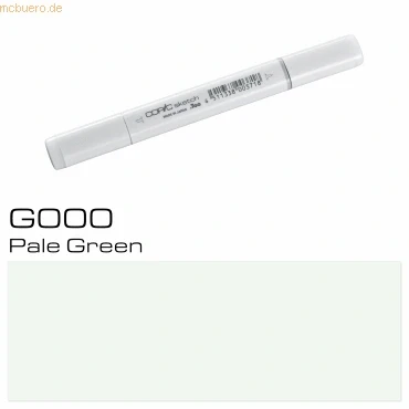 Abbildung von COPIC Sketch Marker Typ G 000, Pale Green, professioneller Pinselmarker, mit einer Super Brush Spitze und Medium Broad
