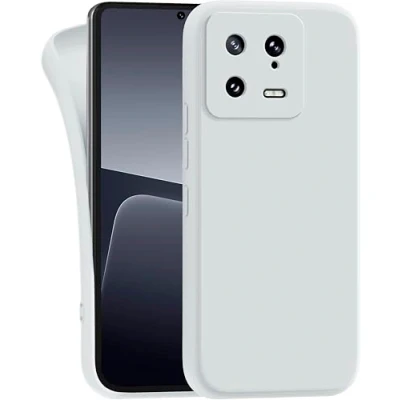 Abbildung von MyGadget Hülle für Xiaomi 13 5G robuste Silikon Schutzhülle TPU Case Slim Silikonhülle Back Cover Kratzfest Handyhülle Matt Weiß