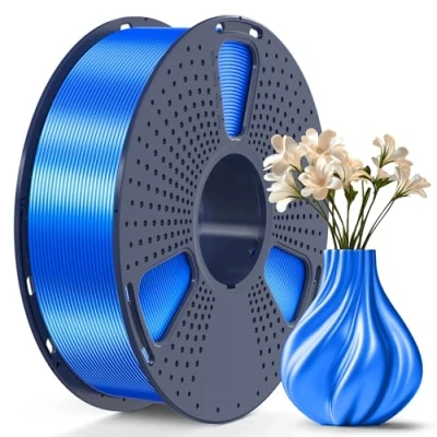 Abbildung von SUNLU PLA Plus Shiny Silk 3D Drucker Filament 1.75mm, PLA+ Druck mit Seidenglattes Finish, Gute Farbwiedergabe, Maßgenauigkeit +/ 0,02mm, 1kg(2.2lb) Spule, Blau