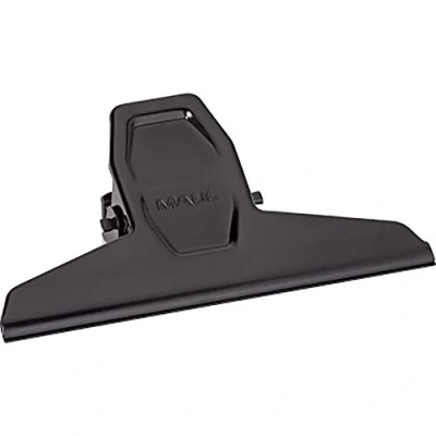 Abbildung von MAUL Papierklemmer MAULpro aus Metall Moderner Klemmer mit breitem Verschlussclip 12,5 cm und Klemmweite 3 Gadget für Haushalt, Küche Büro geeignet DIY Projekte Schwarz