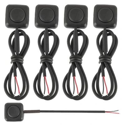 Abbildung von EPLZON 5 Stück Teiliger Momentschalter, Momentan Druckknopf Ein Aus Schalter 12 V/24 V, Mini Tastenschalter Oberflächenmontage für Autohupe, Industriesteuerung, Elektronikexperimente