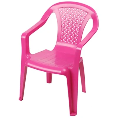 Abbildung von Kinder Gartenstuhl aus Kunststoff pink Robuster Stapelstuhl für Kleinkinder Monoblock Stuhl Kinderstuhl Spielstuhl Sitz Möbel stapelbar Außen