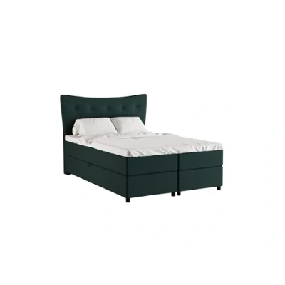 Abbildung von PANDA MÖBEL Nevada Boxspringbett 140 x 200 cm Doppelbett mit hochwertiger Bonell Matratze und Topper, Polsterbett Bettkasten, Schlafzimmer, Bequem, Modern, Stilvoll