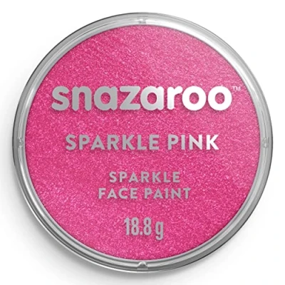 Abbildung von Snazaroo 1118581 Schminkfarbe Schimmernd Rosa, 18ml Topf hautfreundliche Gesichtschminke auf Wasserbasis, wasservermalbar, parabenfrei, Face &amp; Bodypaint Farbe für Kinder Erwachsene