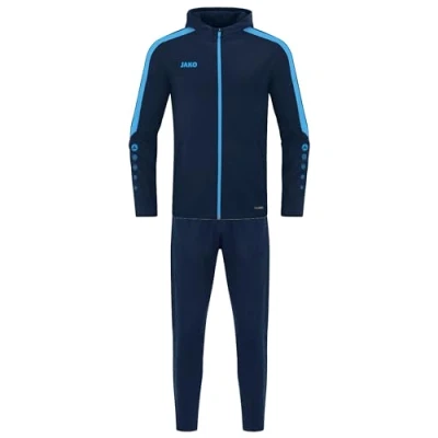 Abbildung von JAKO Kinder Trainingsanzug Polyester Power mit Kapuze, Marine/Skyblue, 152