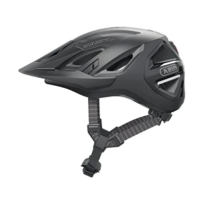 Abbildung von ABUS Stadthelm Urban I 3.0 ACE sportlicher Fahrradhelm mit LED Rücklicht, verlängertem Schirm und Magnetverschluss für Damen Herren Schwarz, Größe M