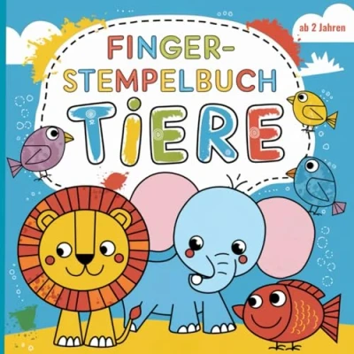 Abbildung von Fingerstempelbuch Tiere: kinder bücher ab 2 jahren, Fingerstempeln, Malen und Basteln Für Jungen Mädchen