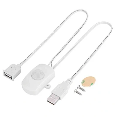 Abbildung von Tosuny PIR Bewegungsmelder Schalter, 2A DC 5 24V LED Licht Lampe Detektor Automatischer USB Schnittstelle, 120 Grad Erfassungswinkel(weiß)