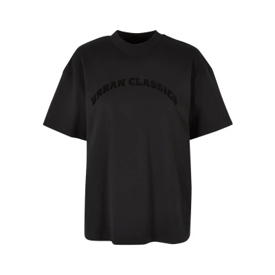Abbildung von Urban Classics Flock Tshirt print, Damen, Größe: Large, Black
