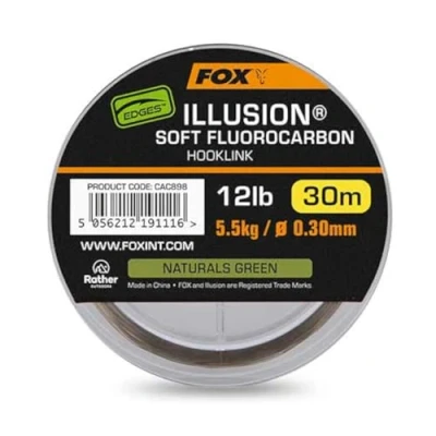 Abbildung von Fox Edges Illusion Soft Fluorocarbon Hooklink Naturals Green 0.30mm (5.5kg) 30m Karpfen Vorfachmaterial