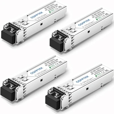 Abbildung von QSFPTEK 4Pack 1000Base SX Gigabit SFP Transceiver, , 850nm 550m DDM 1G Modul, to LC Modul MMF, Mini GBIC for Cisco GLC MMD, Meraki MA 1GB SX, Mikrotik, Supermicro, Ubiquiti, Netgear