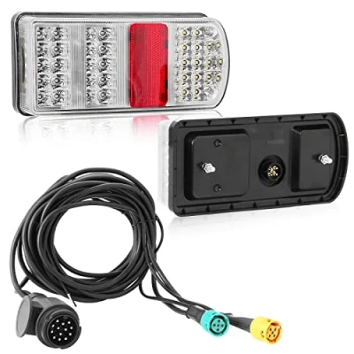 Abbildung von DARKGUARD Rückleuchten Anhänger Satz Led 12v,Rücklicht Heckleuchten Verkabelt mit 13 poligem Stecker 5,2m Kabel 2x 5poliger Bajonettverbindung E4 Prüfzeichen 7Funktion Wasserdicht