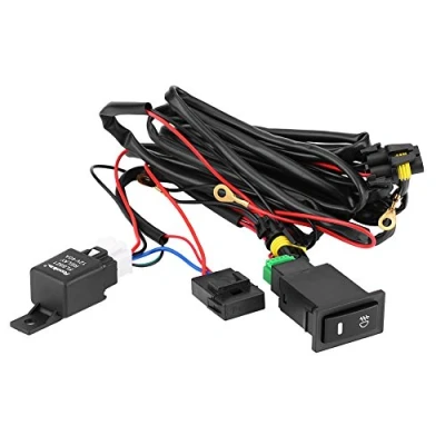 Abbildung von Keenso Auto Nebelscheinwerfer Schalter Kabelbaum, 12V 40A Universal LED EIN/Aus Kabelbaum Leistungsrelais Kit
