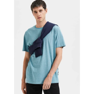 Abbildung von Selected Homme Slhaspen Tshirt basic, Herren, Größe: Small, Limoges/bright white