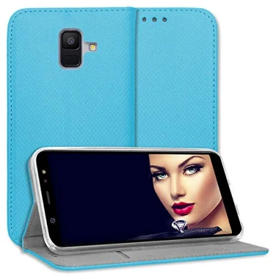 Abbildung von mtb more energy® Schutz Tasche Bookstyle für Samsung Galaxy A6 2018 (SM A600F, 5.6&#039;&#039;) türkis Kunstleder Klapp Cover Hülle Case