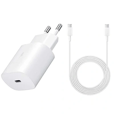 Abbildung von 25W Superschnell USB C Adapter Netzteil mit Ladekabel 1.8M Schnellladegerät für Original Samsung Galaxy S24 Ultra S23 S23FE S22 S21 S20 A55 A54 A53 A34 A33 A24 A14 Tab A9 A9+ S9 S8 S7