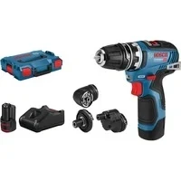 Abbildung von Bosch Professional Akku Bohrschrauber GSR 12V 35 FC, 12 V, Mit 2x 3 Ah &amp; 4 Aufsätze in L BOXX 102