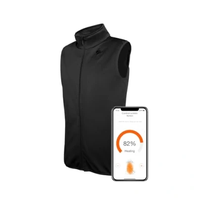Abbildung von Vulpés beheizbare Weste Smartphonesteuerung Wasser und Windfest Premium Heizweste mit Graphen Technologie Ohne Power Bank (L)