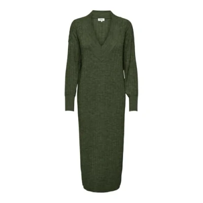Abbildung von ONLY Damen Onlnew Tessa L/S MIDI V Dress KNT NOOS Kleid, Kalamata/Detail:W. Melange, XXS