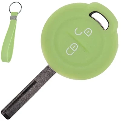 Abbildung von Soft Case Schutz Hülle Auto Schlüssel + Schlüsselband Fluoreszierend Grün für Mitsubishi Colt VI Smart Forfour 454
