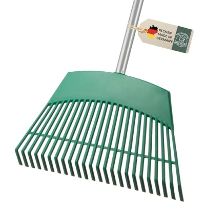 Abbildung von Rechen, Gartenrechen mit Stiel, Rasenrechen, Laubrechen, vielseitiger Garten Laubbesen, Laubharke für die Gartenarbeit