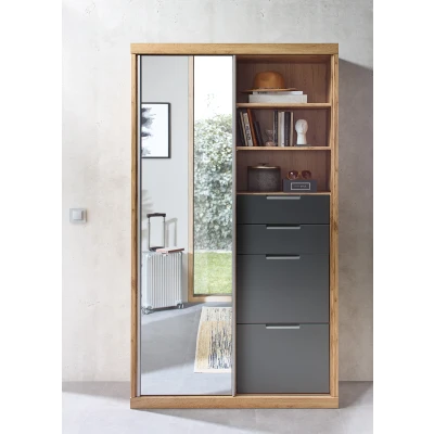 Abbildung von Innostyle Garderobenschrank &quot;SINGLE TWO&quot;, (1 St.), 1 Spiegel /Schiebetür, 2 Schubkästen, Klappen, etc.