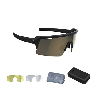 Abbildung von BBB Cycling Unisex Adult Fahrrad Sportbrille Modernes Großes Glas Grilamid MTB Rennrad Kies Damen und Herren Matt Schwarz Fuse BSG 65, Mattschwarz, One Size