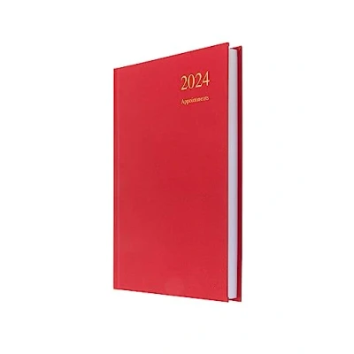 Abbildung von Collins Essential A5 Tagesplaner 2024 mit Terminen, umweltfreundliches Recyclingpapier, vollständig recycelbar, Seite pro Tag, akademischer und persönlicher Planer (A5 Größe, rot)