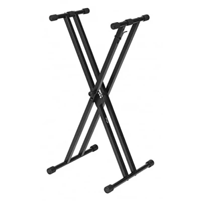 Abbildung von MUSIC STORE Keyboardständer, (KB 4A Stabiler Keyboardständer Höhenverstellbar 5 Stufen 33cm Auflagefläche Schwarz 60kg Belastbarkeit, Stative für Tasteninstrumente, Keyboardständer), Höhenverstellbar, Stabil