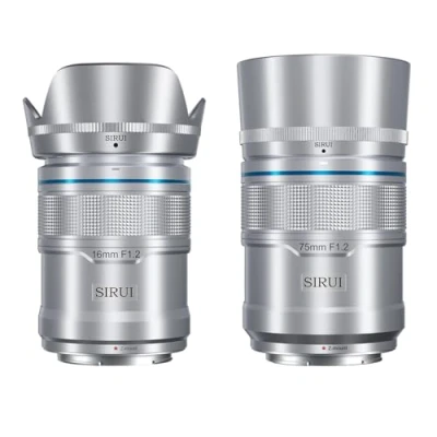 Abbildung von SIRUI Sniper 16 mm, 75 mm Autofokus Objektiv Set, F1.2 Weitwinkel APS C Kameraobjektiv für Z8, Z9, Z5, Z6, Z7, Zfc (Z Halterung, Silber)