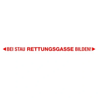 Abbildung von Bei Stau Rettungsgasse bilden! Auto Aufkleber in rot I 60 cm breit freistehender Folienplott für PKW Anhänger Wohnwagen wetterfest hin_567