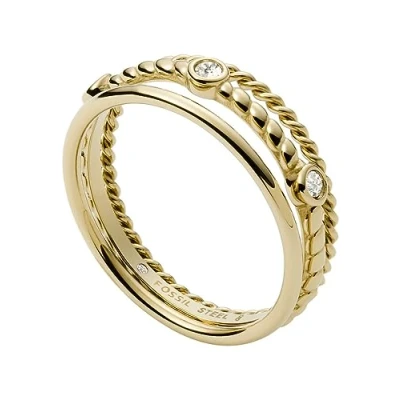 Abbildung von Fossil Vintage Iconic Ring goldcoloured, Damen, Größe: 52, Gold coloured