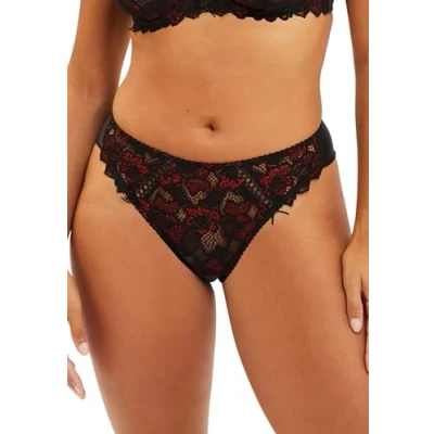 Abbildung von SANS COMPLEXE Damen Arum Glitter Thong Panties, Black &amp; Red Glitter, 40 EU