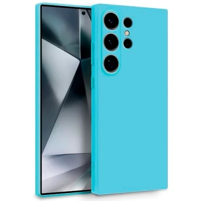 Abbildung von MyGadget Hülle für Samsung Galaxy S24 Ultra Zweilagige Handyhülle mit Kameraschutz Cover Innenfutter &amp; Silikon außen Türkis