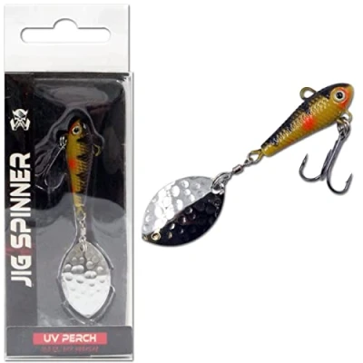 Abbildung von Wild Devil Baits Jig Spinner Spin Bleikopfspinner Spoon (18g, UV Perch)
