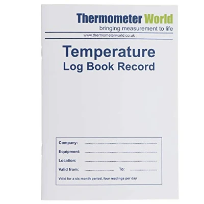 Abbildung von Protokollbuch für Lebensmittelhygiene Temperaturkontrolle, 6 Monate, Überwachung von Kühlschrank , Gefrierschrank Koch und Backtemperaturen, Lebensmittelsicherheit Hygiene