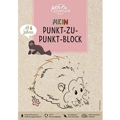 Abbildung von Mein Punkt zu Block. Für Kinder ab 6 Jahren: pen2nature: 100% Recyclingpapier klimaneutrale Produktion unterstützt Aufforstungsprojekte (pen2nature kids)
