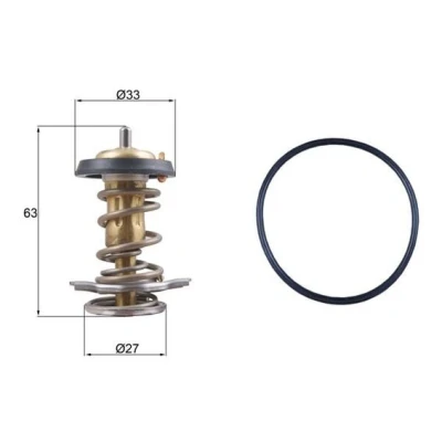 Abbildung von MAHLE ORIGINAL TX 264 82D Kühlwasserthermostat 82 33 mit Dichtung FIAT: Ducato III Kastenwagen, Bus, Pritsche / Fahrgestell