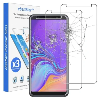 Abbildung von ebestStar kompatibel mit Samsung Galaxy A7 2018 Panzer Schutz Glas (x3 Stück) SM A750F Schutzfolie, 9H gehärte Schutzglas, HD Displayschutz, Ultrabeständig