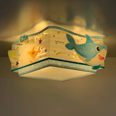 Abbildung von Dalber Deckenlampe Kinderzimmer, Deckenleuchte für Kinder Little Shark Haie Tiere, 63476, E27