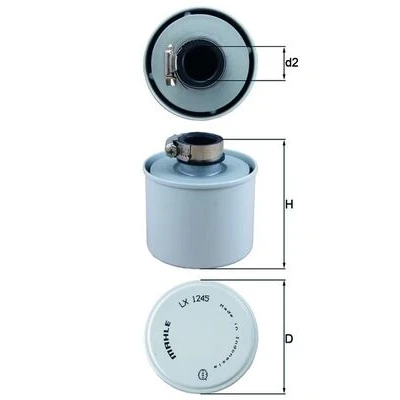 Abbildung von MAHLE ORIGINAL LX 1245 Luftfilter 70,0 85,0 Filtereinsatz VOLVO: F 12